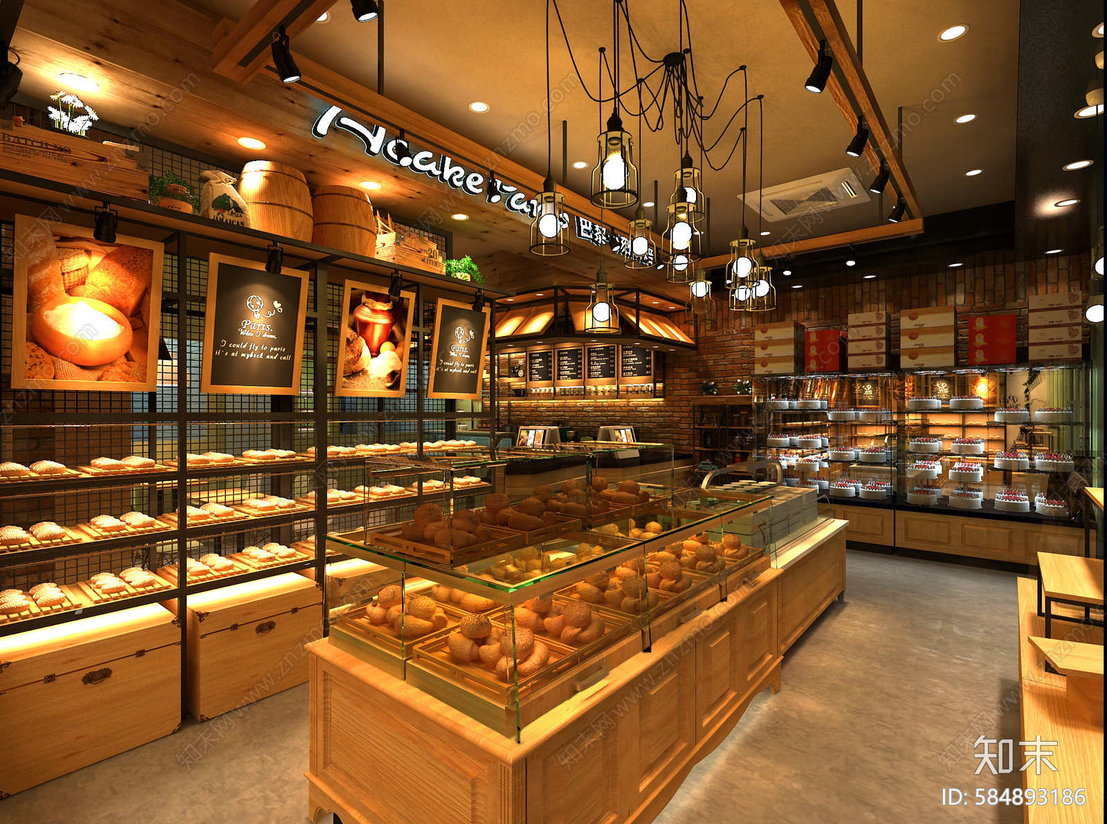 烘培店cad施工图下载【ID:584893186】
