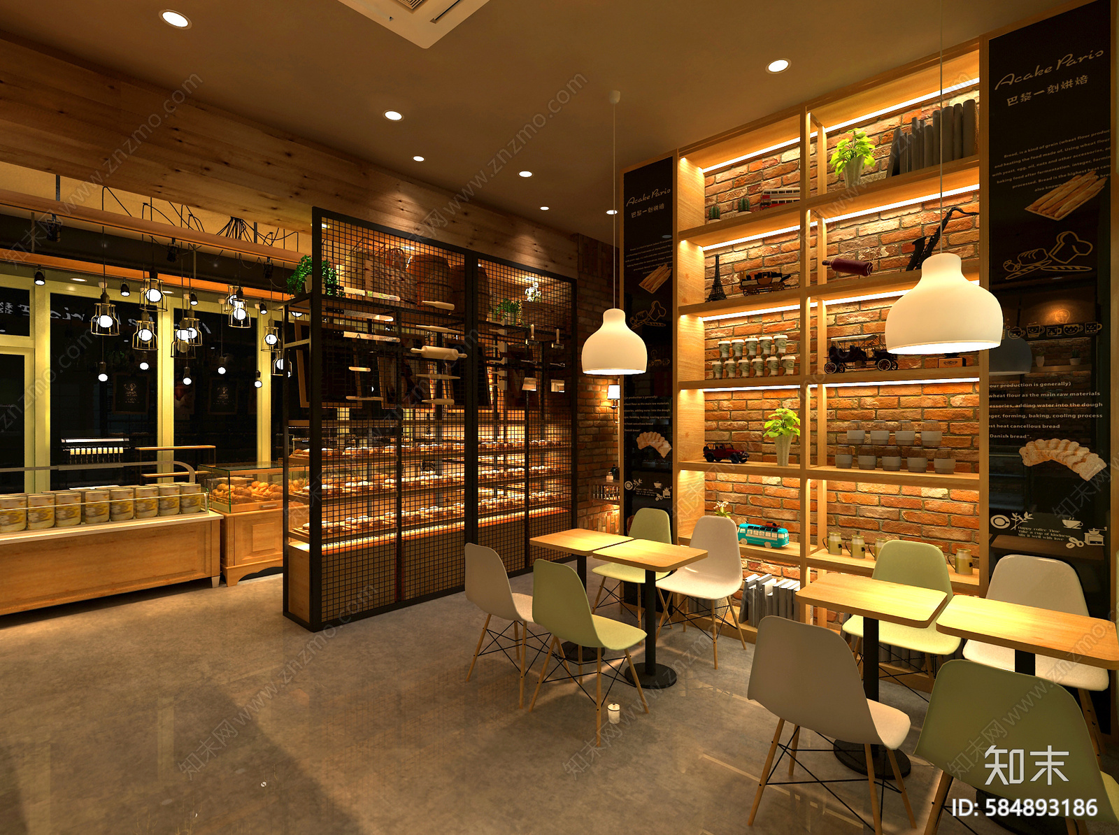 烘培店cad施工图下载【ID:584893186】