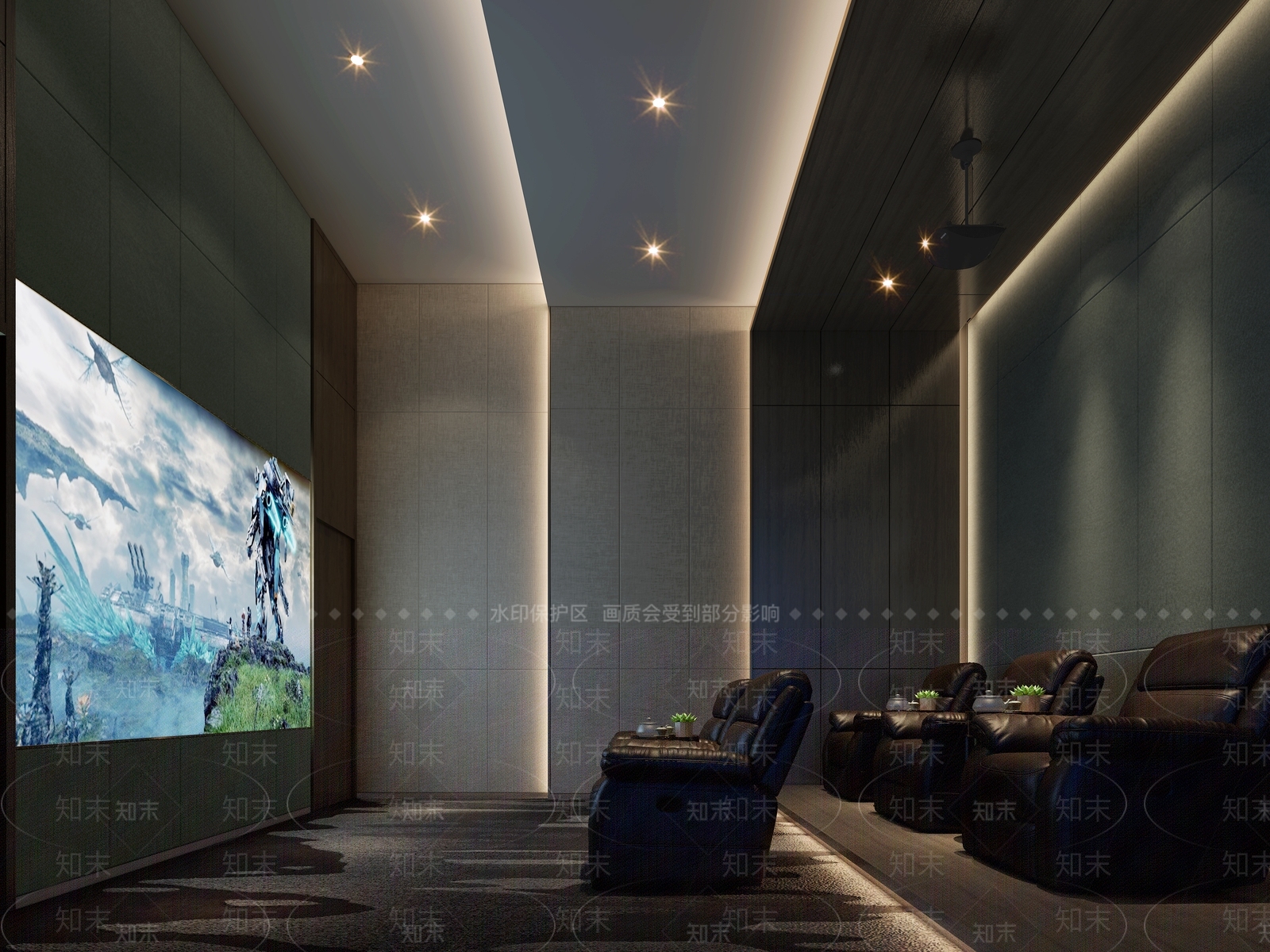 现代影音室3D模型下载【ID:884911945】