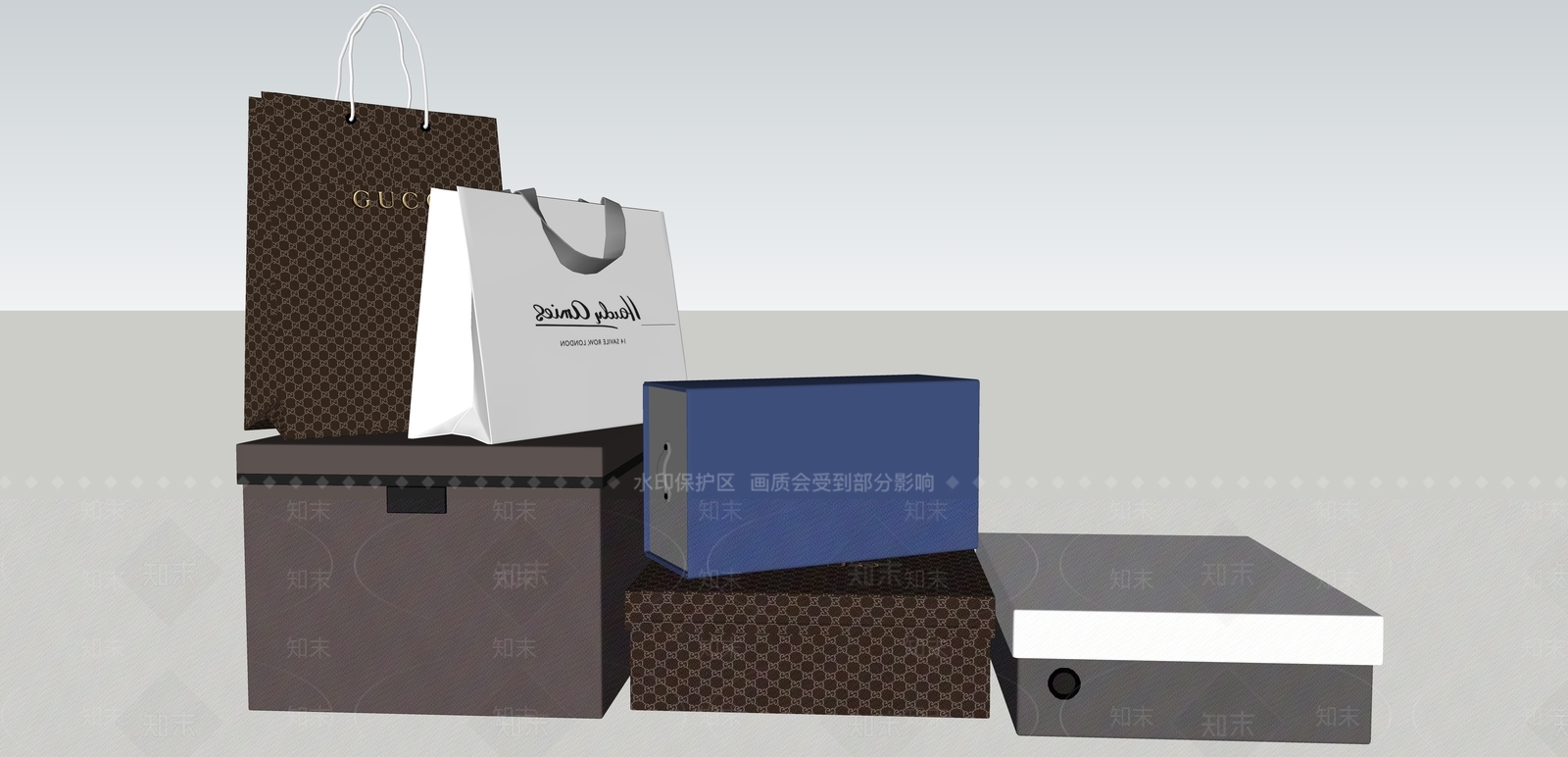 现代礼盒SU模型下载【ID:784911277】