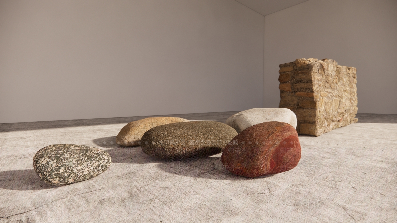 现代风格石墙体SU模型下载【ID:585150913】