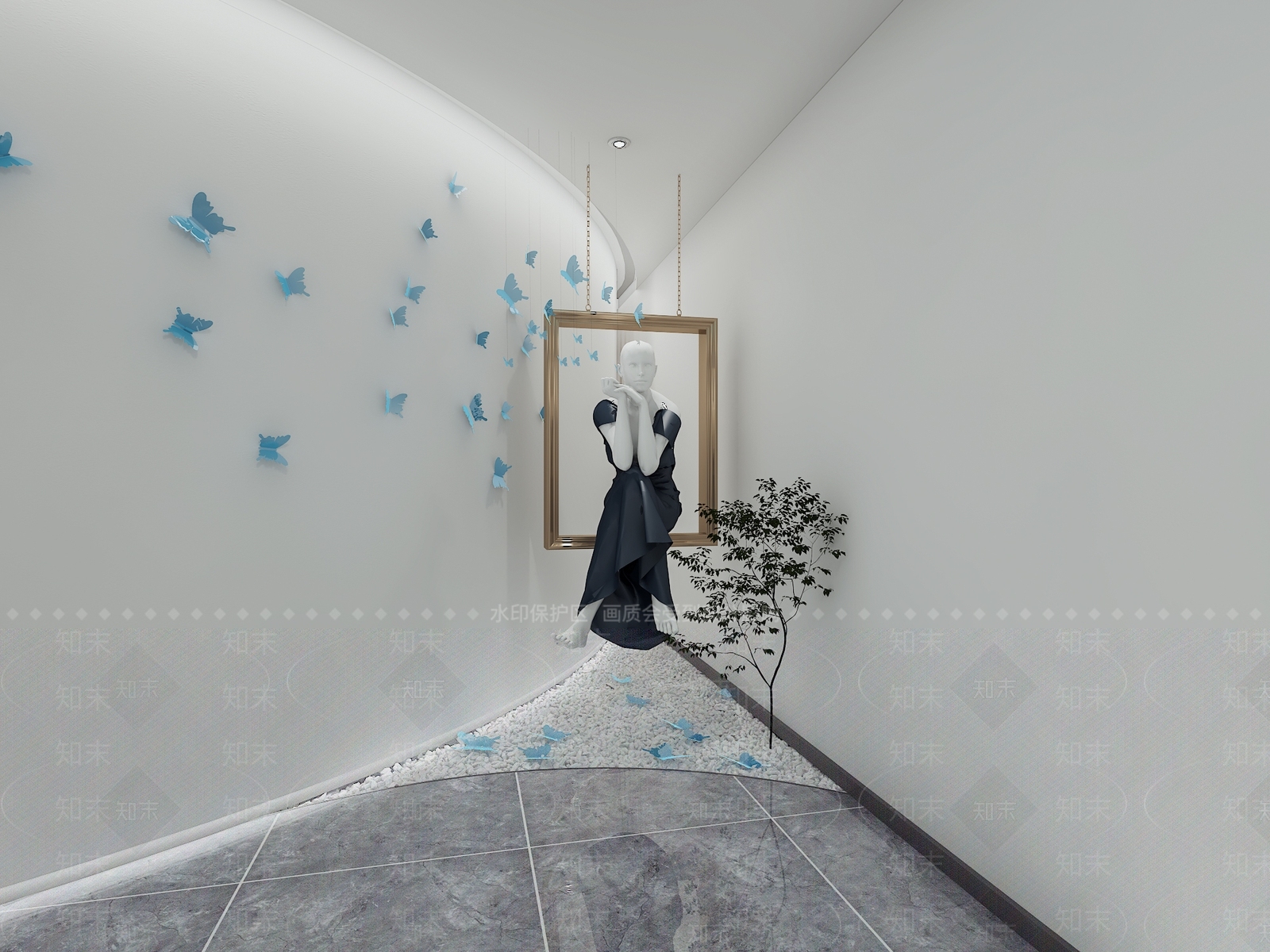 现代婚纱店3D模型下载【ID:384942103】