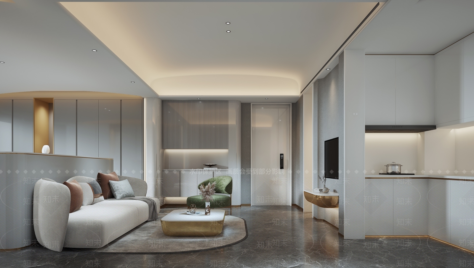 现代客厅3D模型下载【ID:984945709】