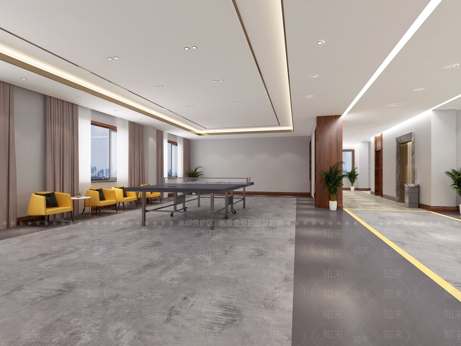 现代活动室3D模型下载【ID:384962806】