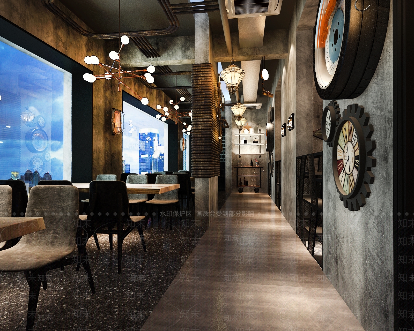工业风格烧烤店3D模型下载【ID:784966872】