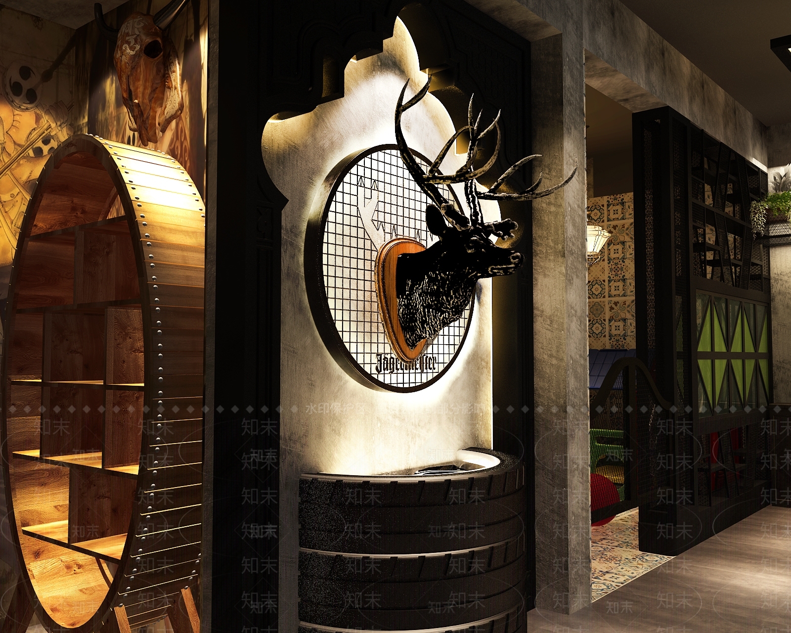 工业风格烧烤店3D模型下载【ID:784966872】
