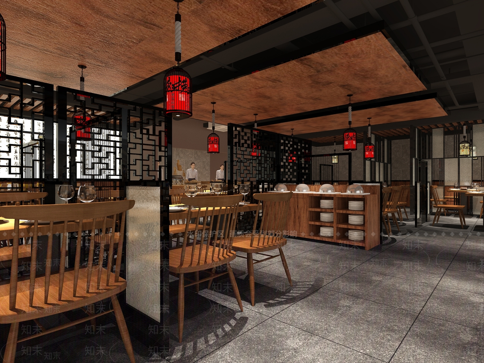 中式火锅店3D模型下载【ID:1105517965】