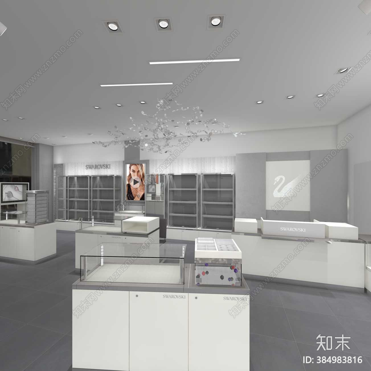 施华洛世奇SWK上海大宁国际中心店cad施工图下载【ID:384983816】