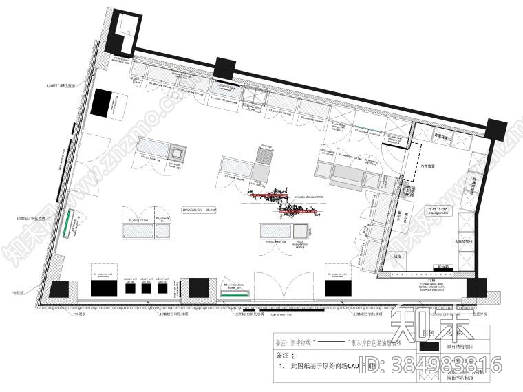 施华洛世奇SWK上海大宁国际中心店cad施工图下载【ID:384983816】