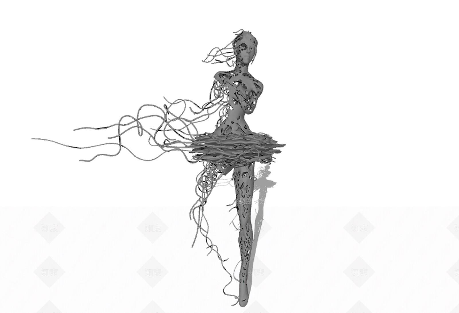 现代创意雕塑SU模型下载【ID:684990618】