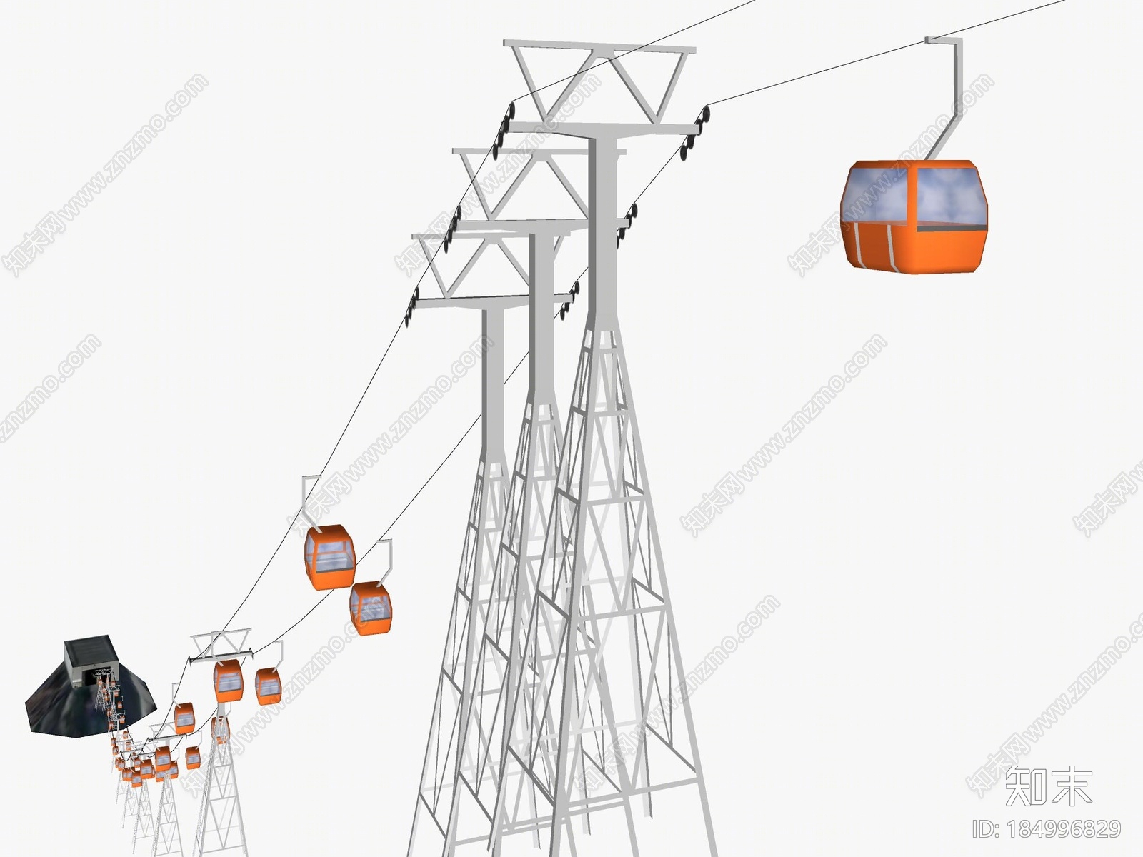 现代风格缆车SU模型下载【ID:184996829】