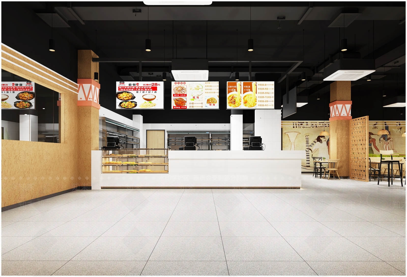 现代文化餐厅3D模型下载【ID:384999558】