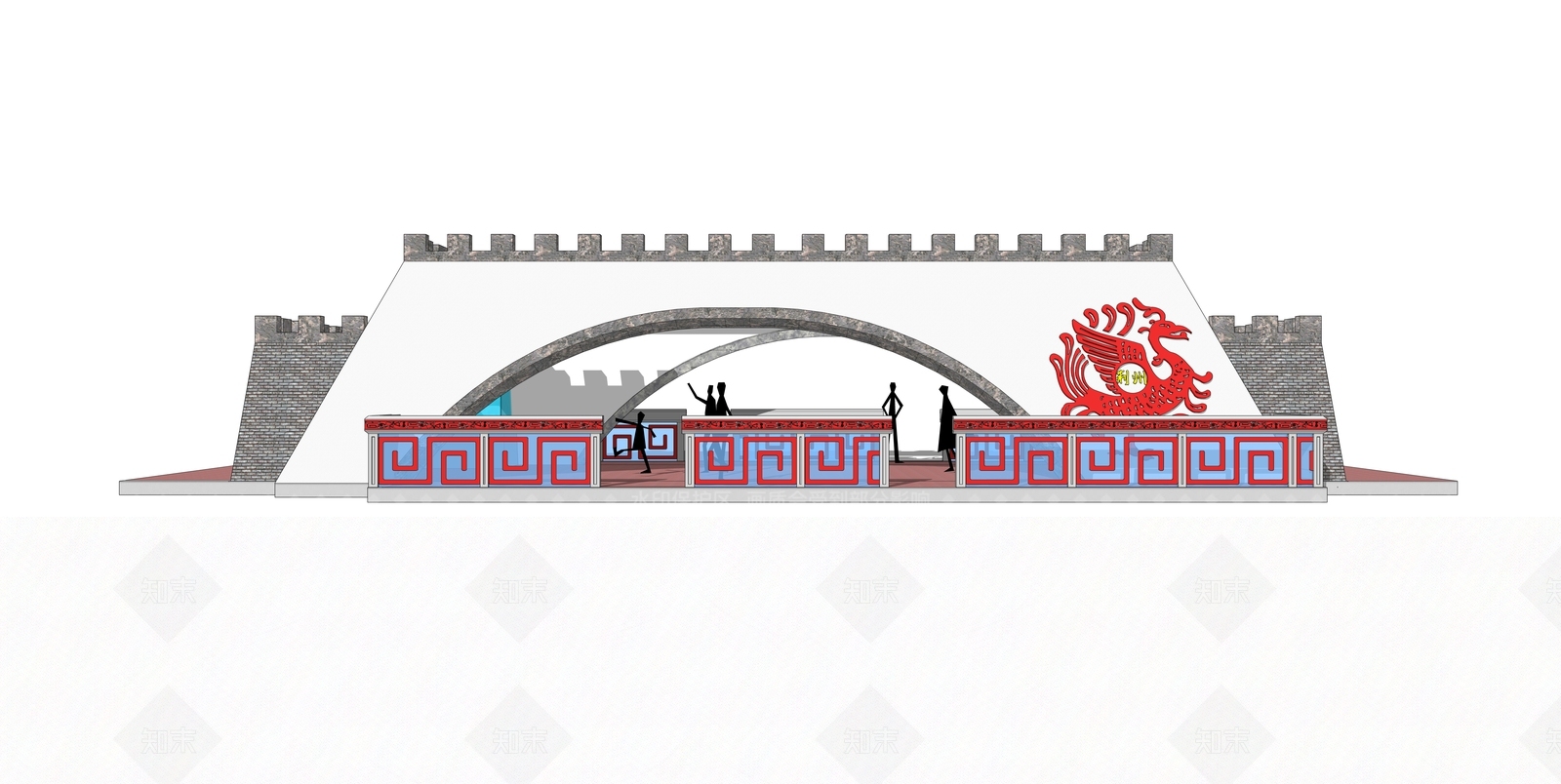 新中式快速公交BRT站台SU模型下载【ID:185142949】