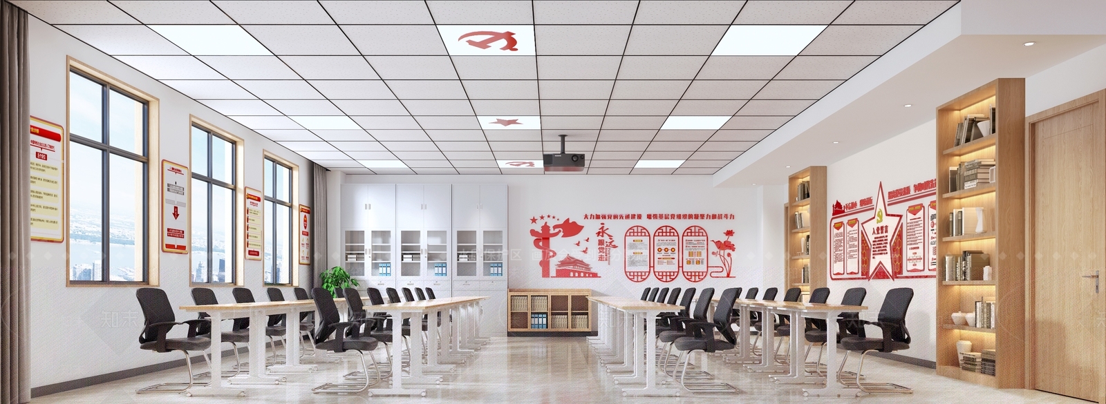 现代党建教室3D模型下载【ID:585015886】