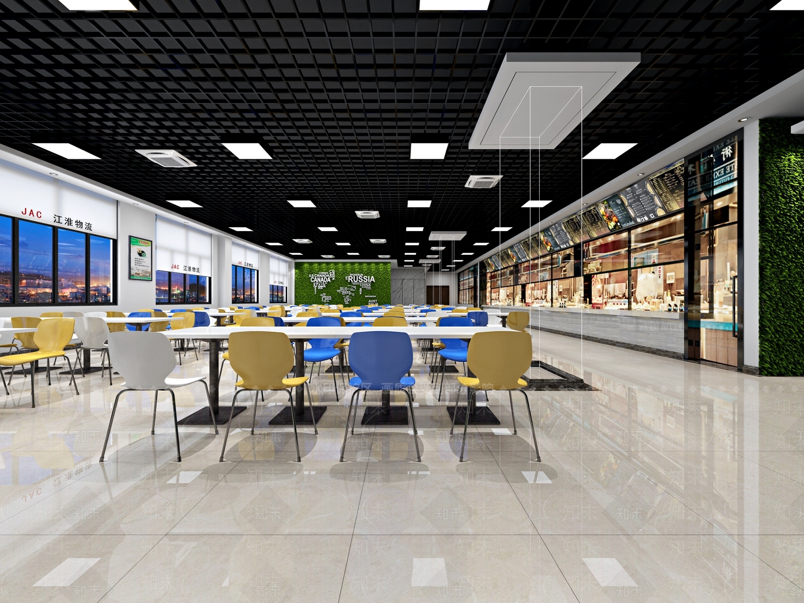 现代食堂3D模型下载【ID:785041823】