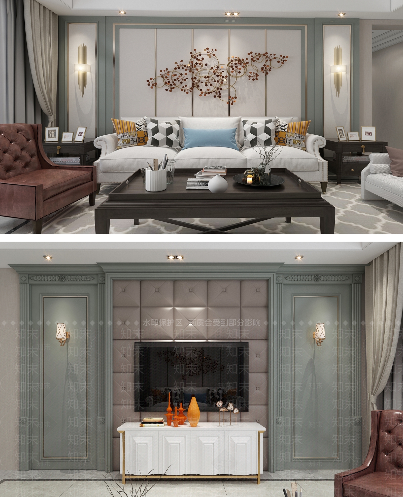 美式简约3D模型下载【ID:485059651】