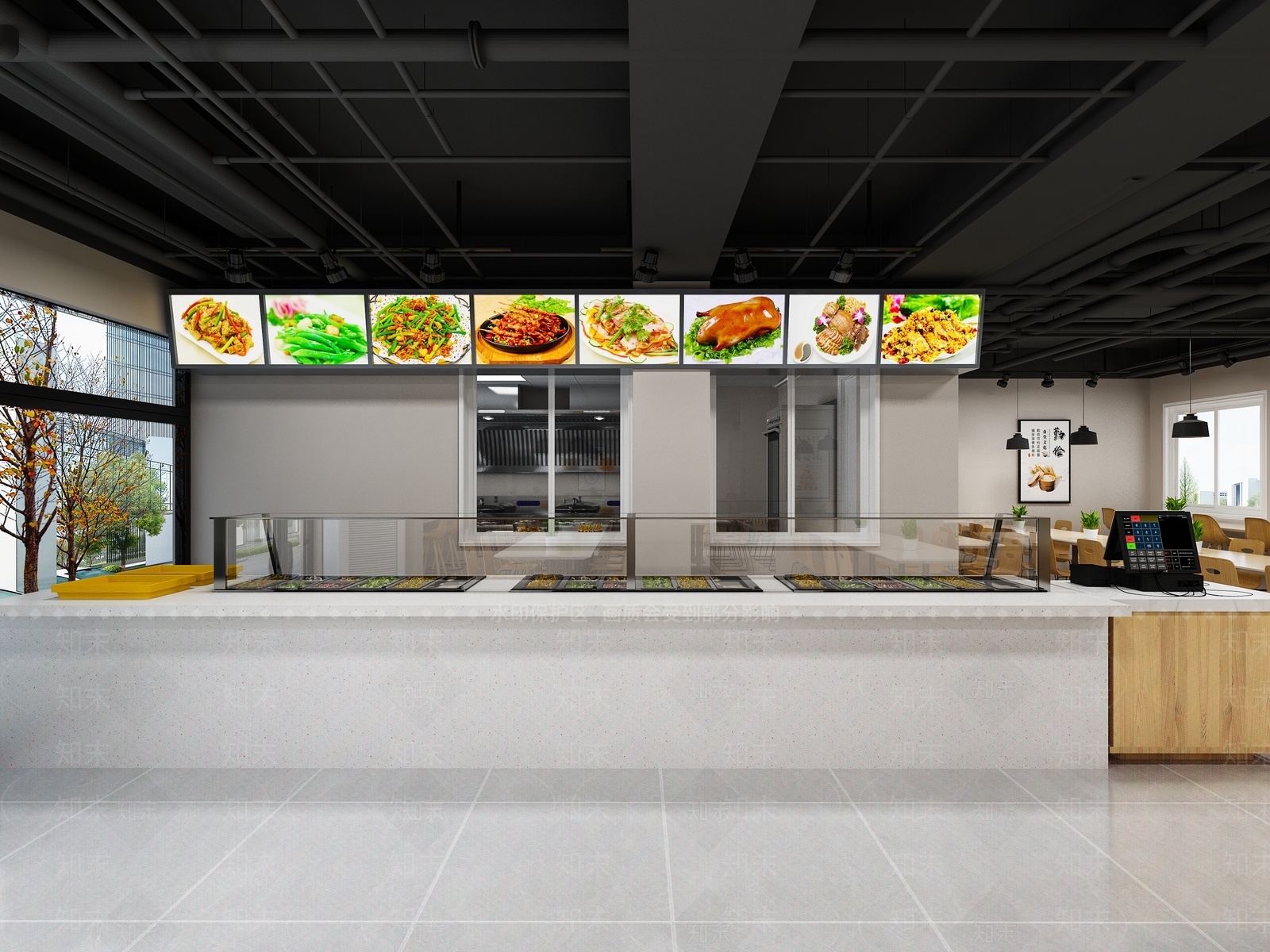 现代食堂3D模型下载【ID:785065762】