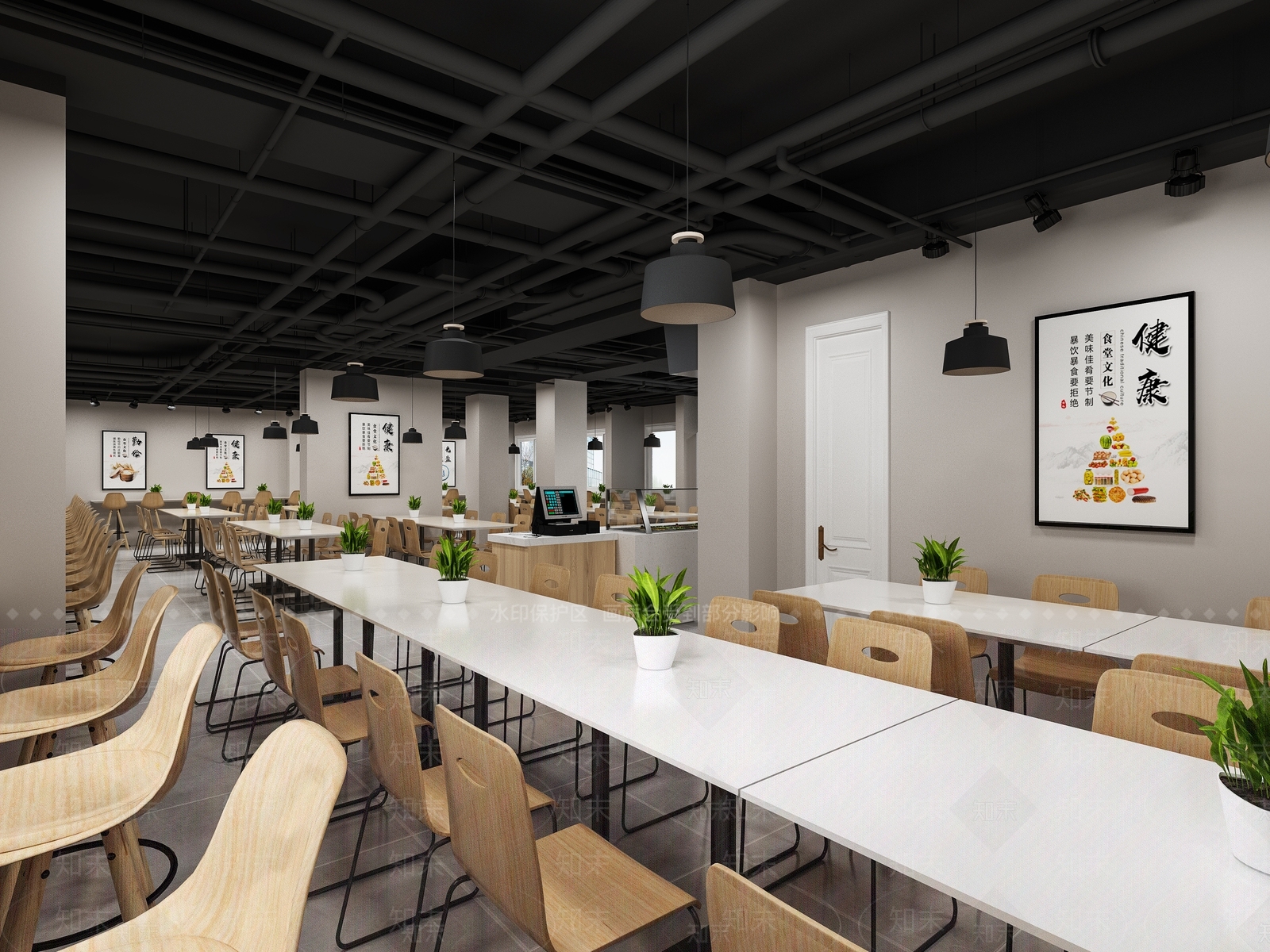 现代食堂3D模型下载【ID:785065762】