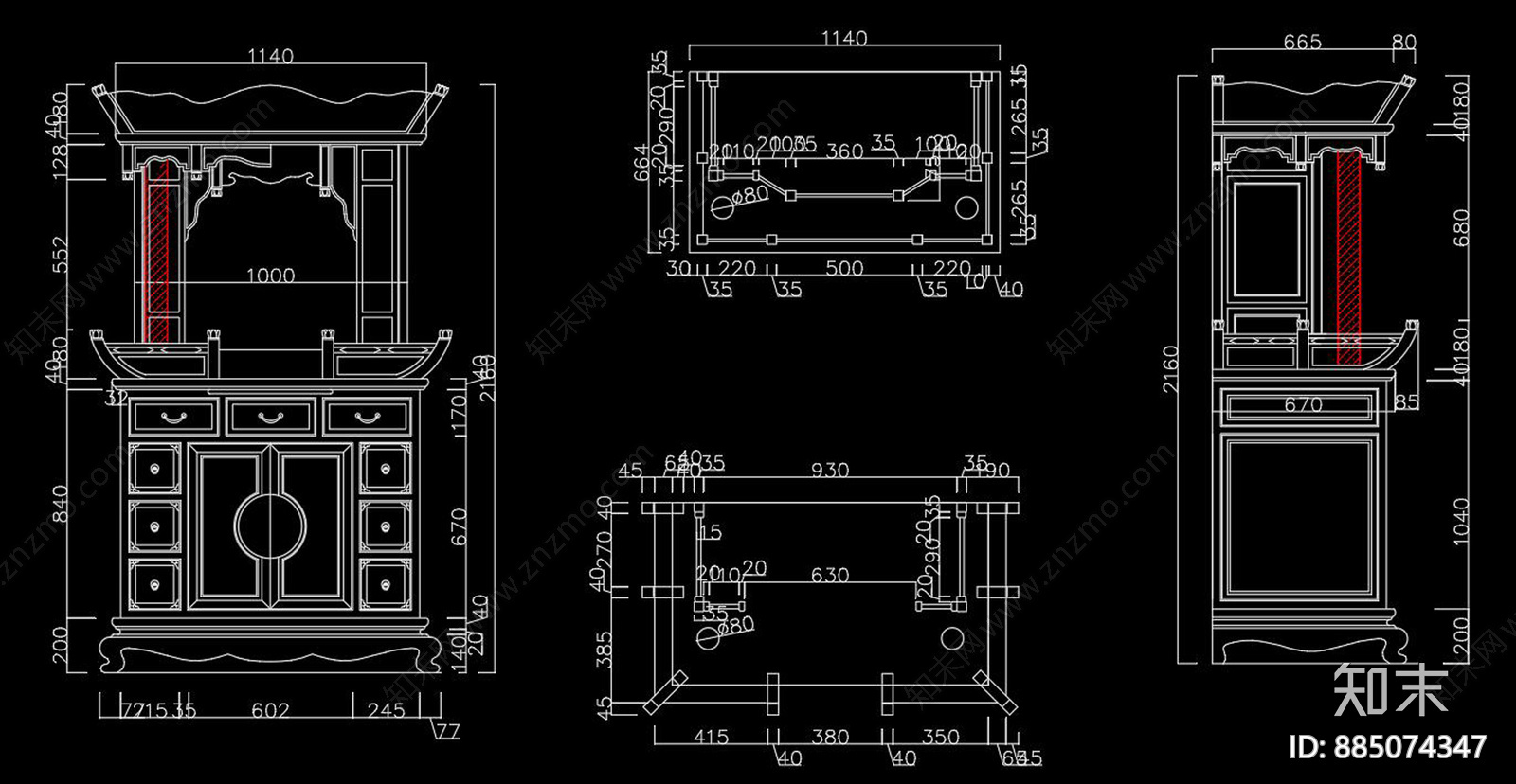 佛龛cad图库施工图下载【id:885074347】