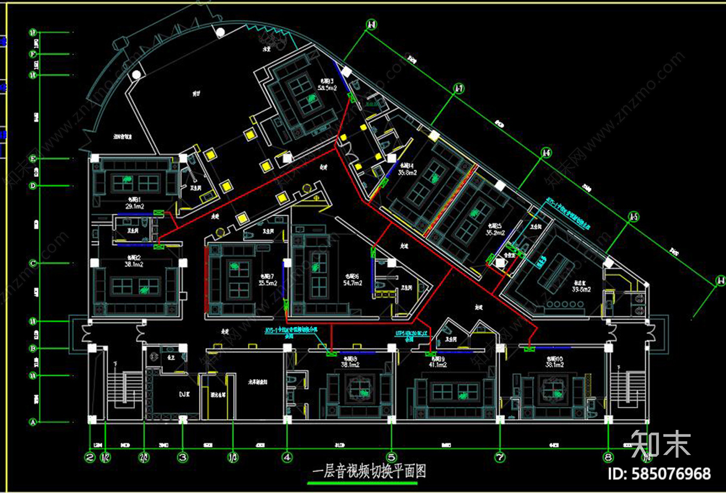 全套KTV消防CAD图纸cad施工图下载【ID:585076968】