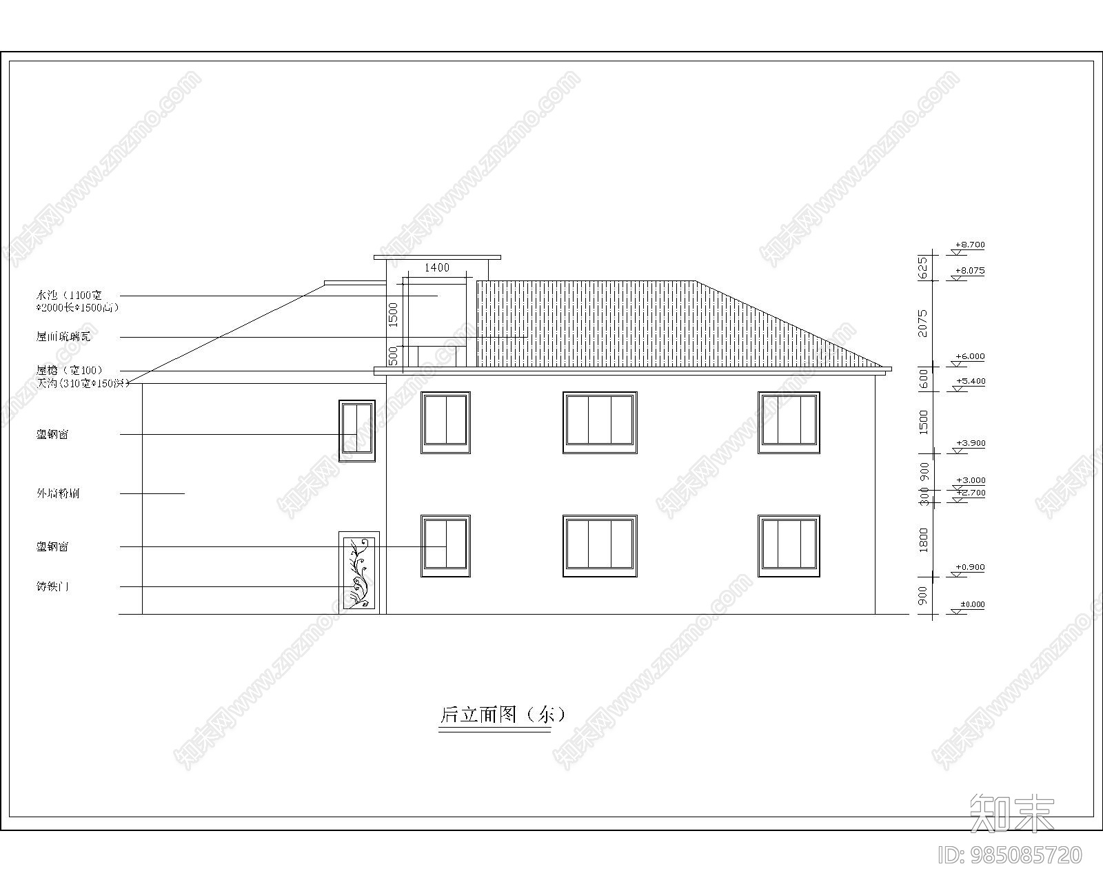 农村住宅建筑cad施工图下载【ID:985085720】