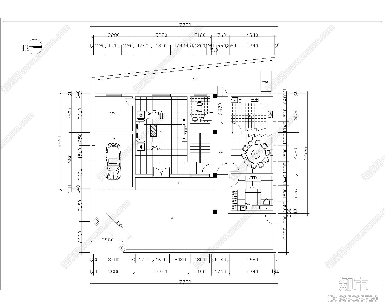 农村住宅建筑cad施工图下载【ID:985085720】