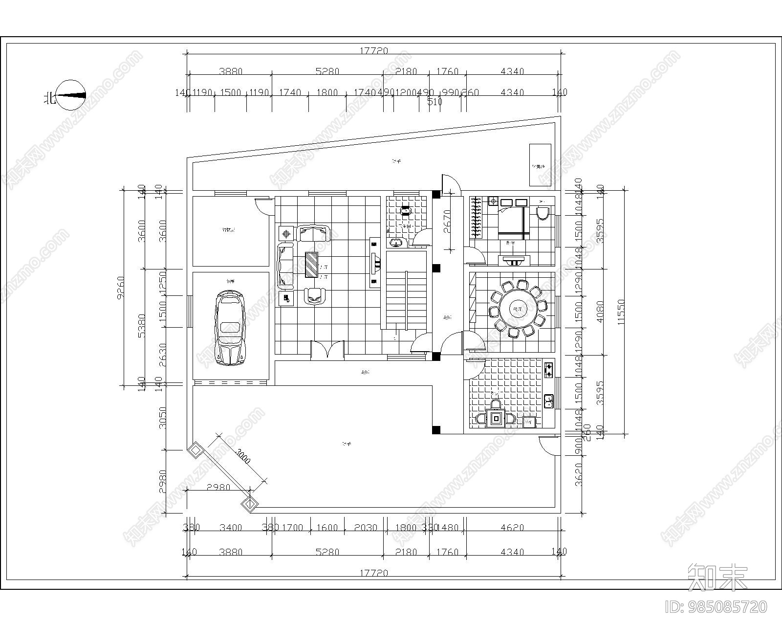 农村住宅建筑cad施工图下载【ID:985085720】