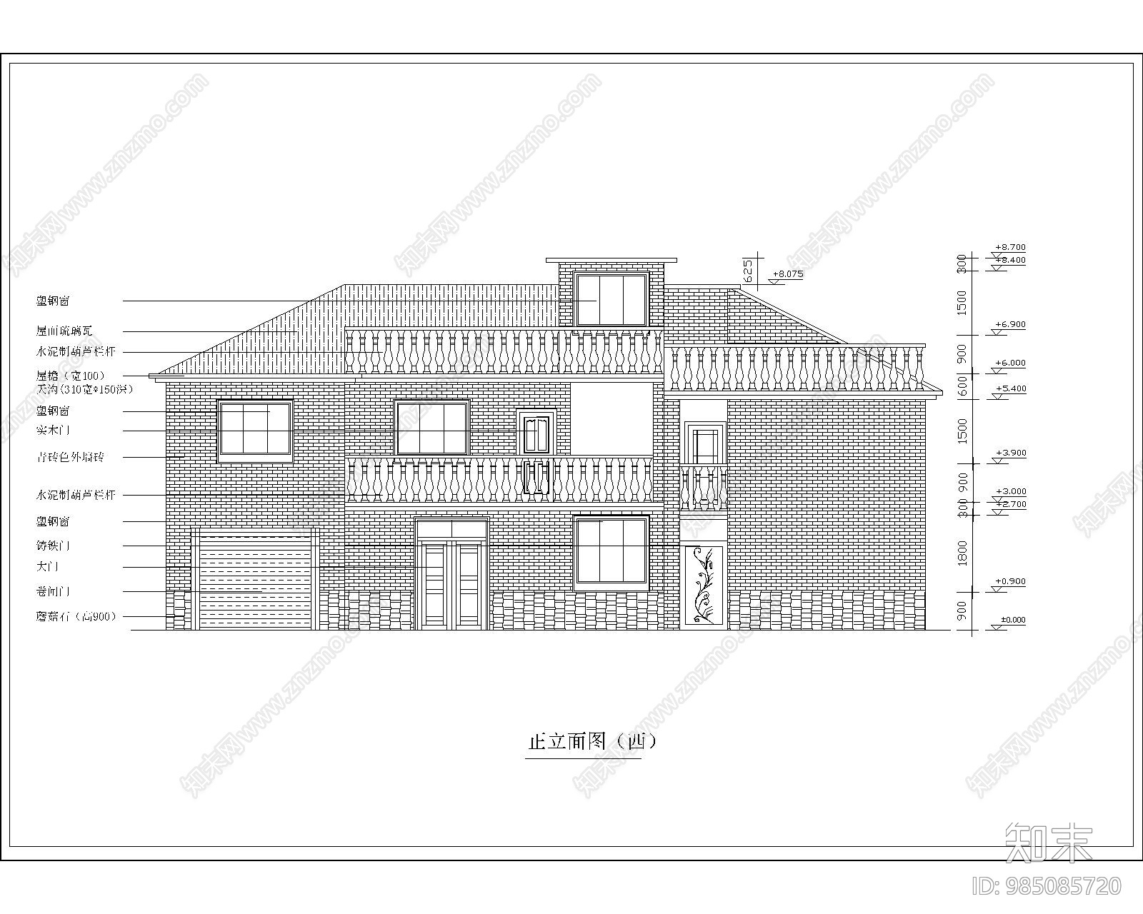农村住宅建筑cad施工图下载【ID:985085720】
