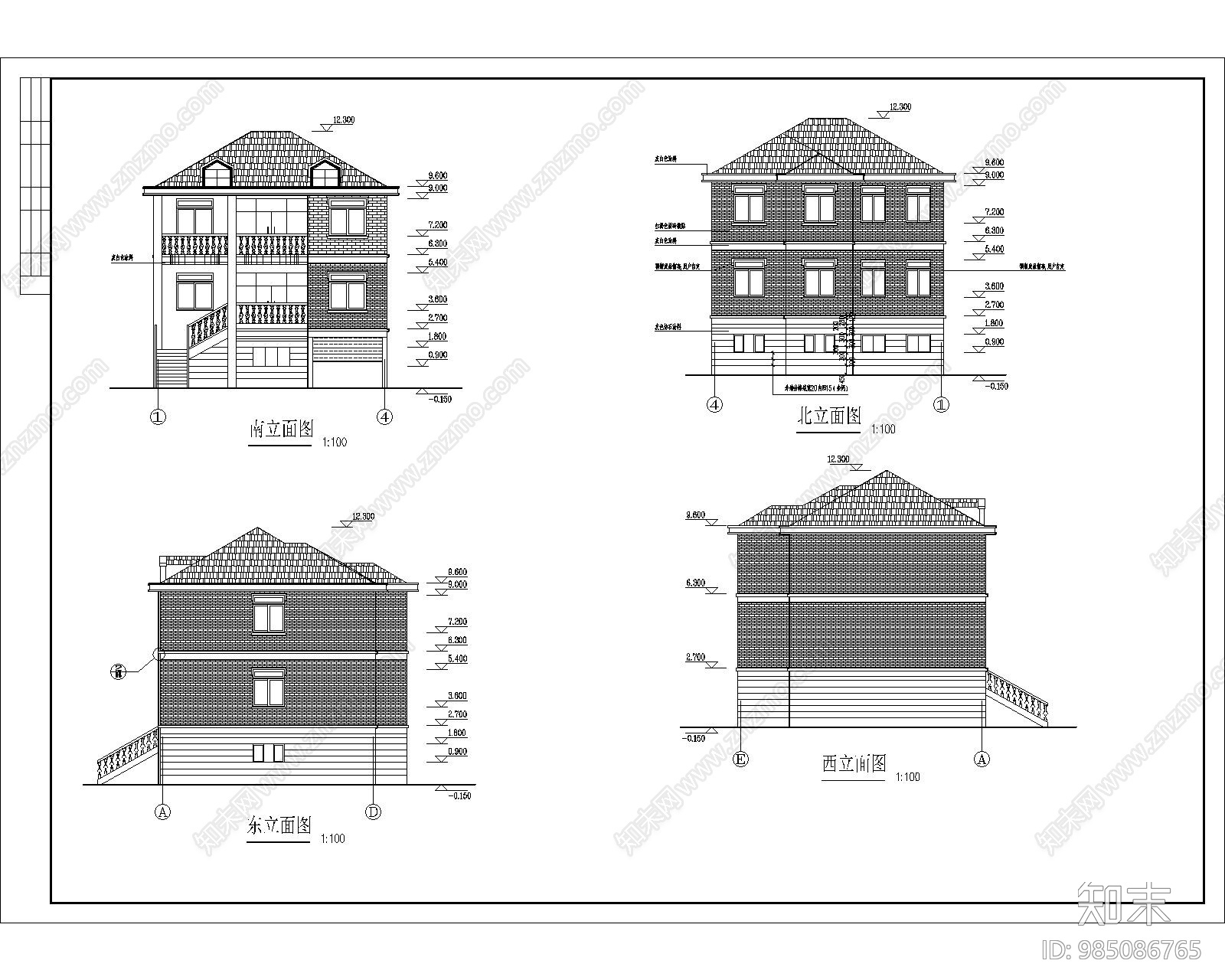 农居房建筑施工图下载【ID:985086765】