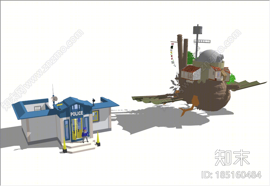 现代户外卡通海盗船SU模型下载【ID:185160484】