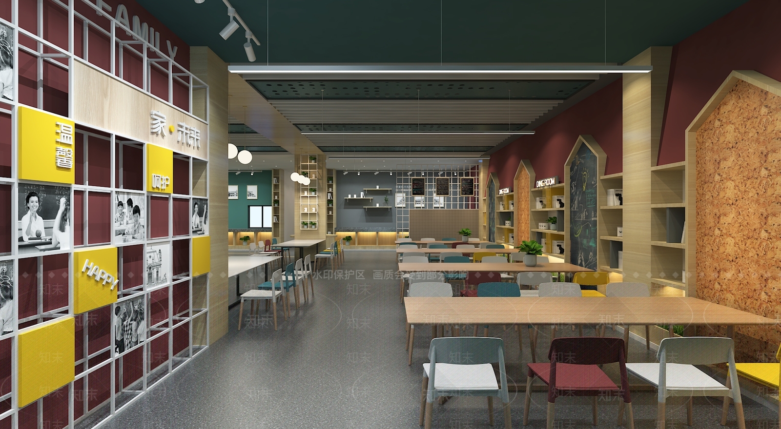 现代学校餐厅3D模型下载【ID:785090819】