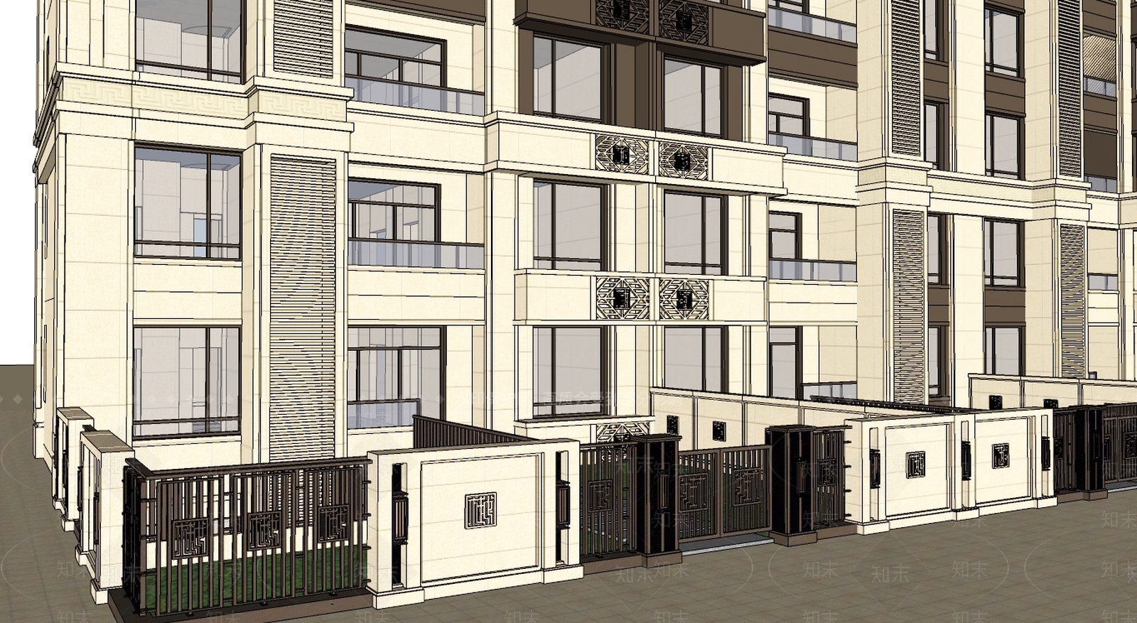 古典多层住宅SU模型下载【ID:285093695】
