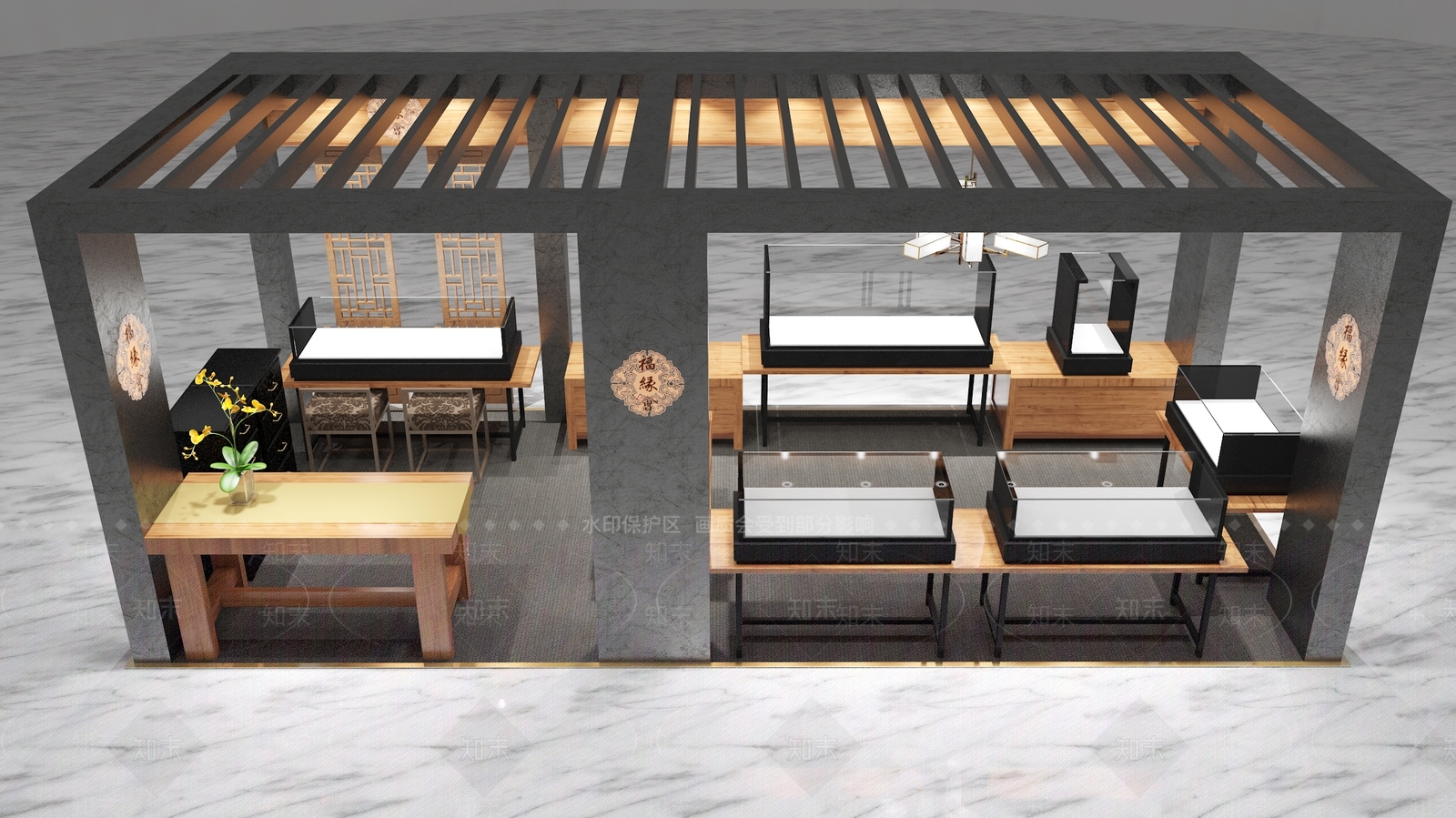 现代风格珠宝店3D模型下载【ID:585096813】
