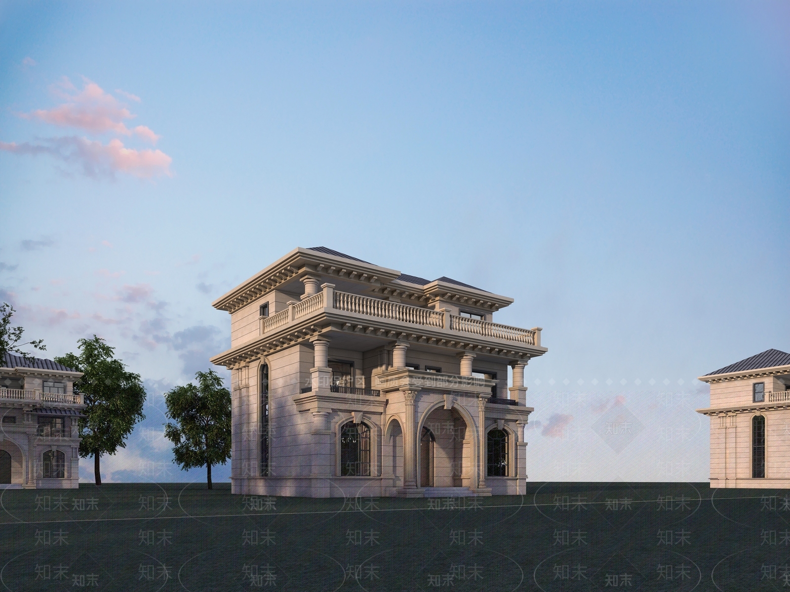 欧式古典别墅3D模型下载【ID:985099836】