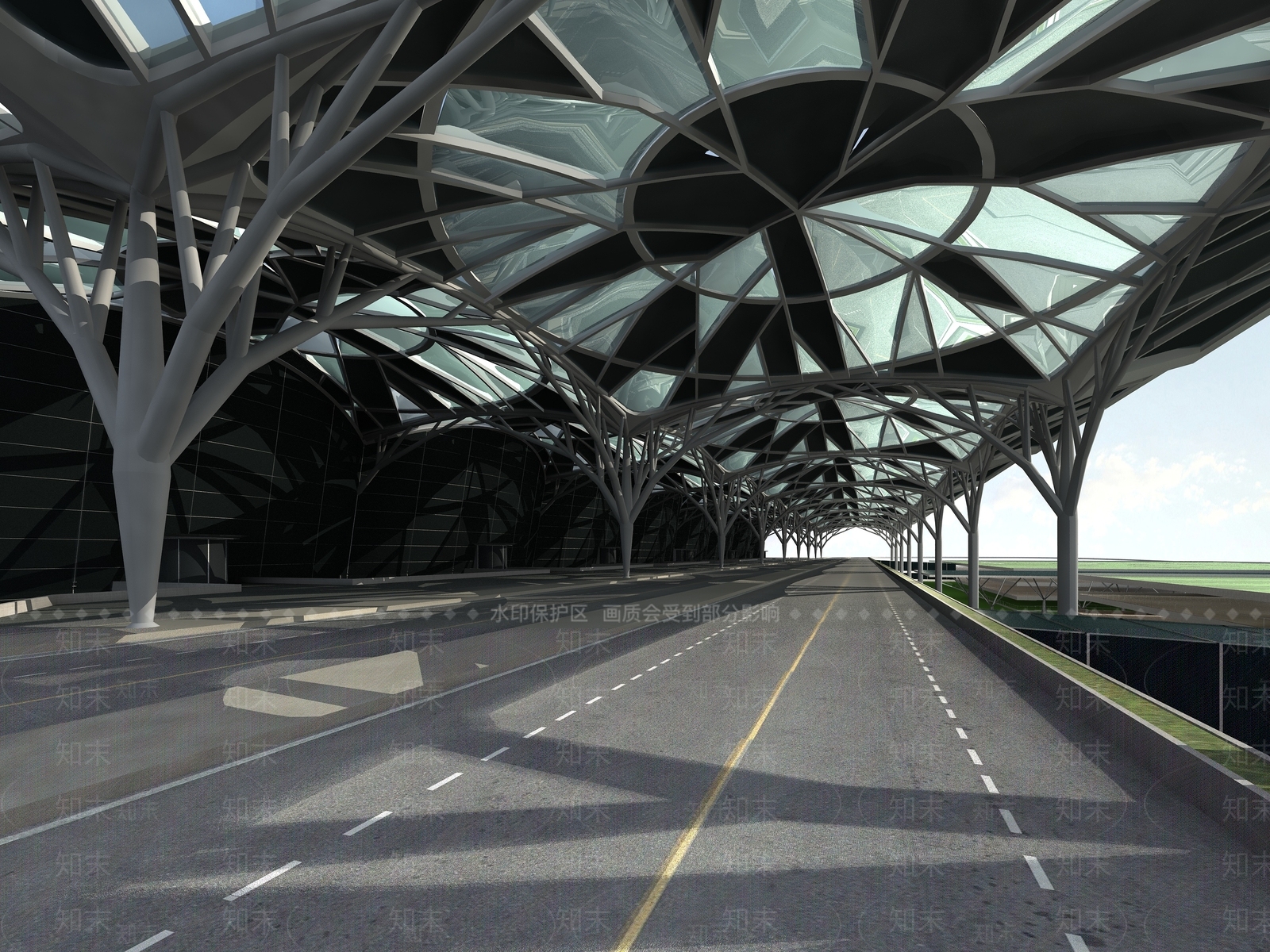 简欧机场站台3D模型下载【ID:885100458】