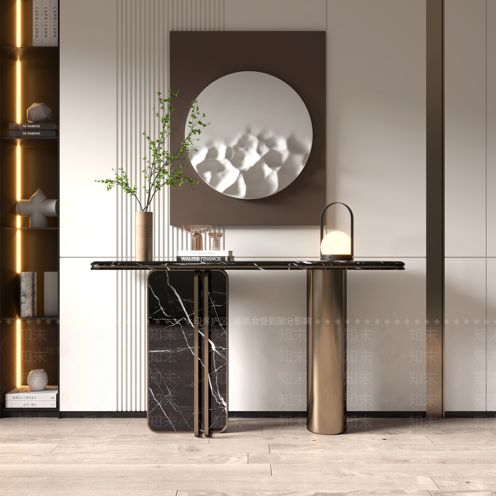 现代玄关柜3D模型下载【ID:985589170】