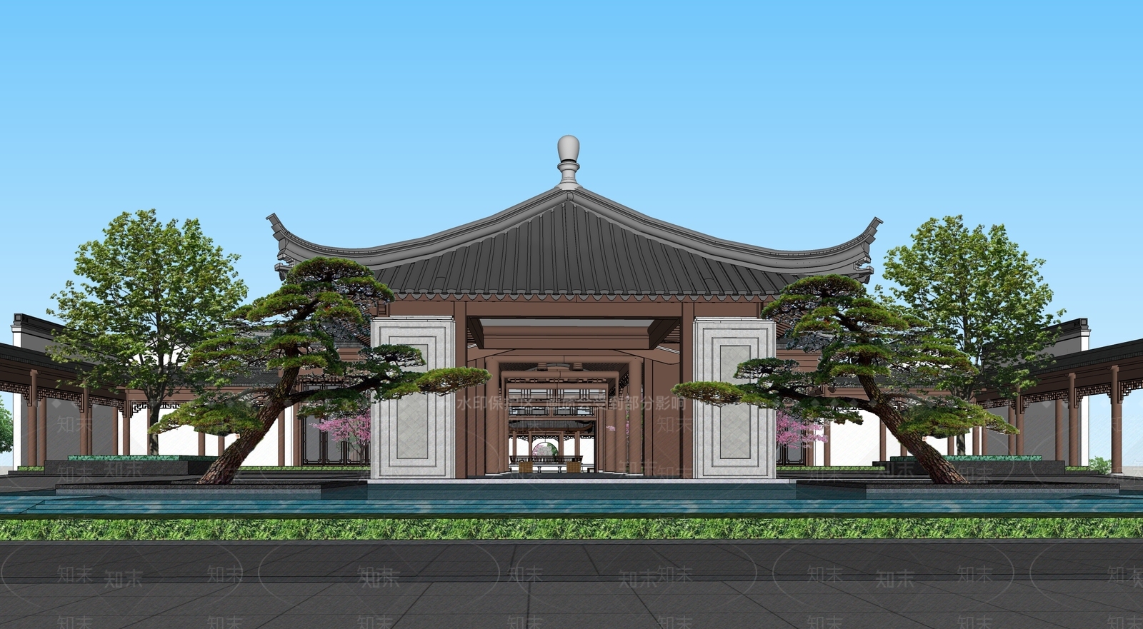 中式四合院SU模型下载【ID:385115283】