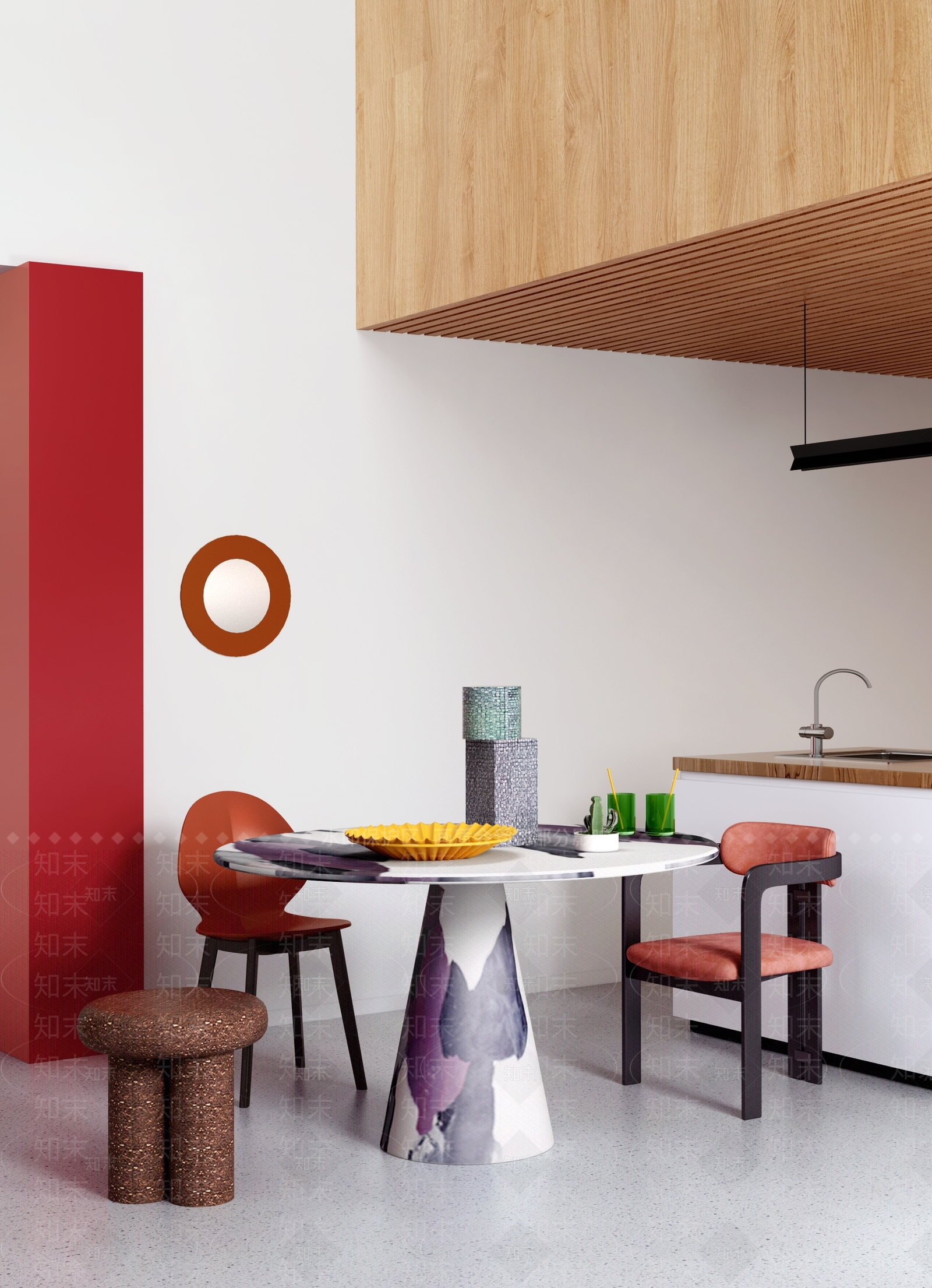 【悬赏模型】现代风格餐桌椅组合3D模型下载【ID:385163459】