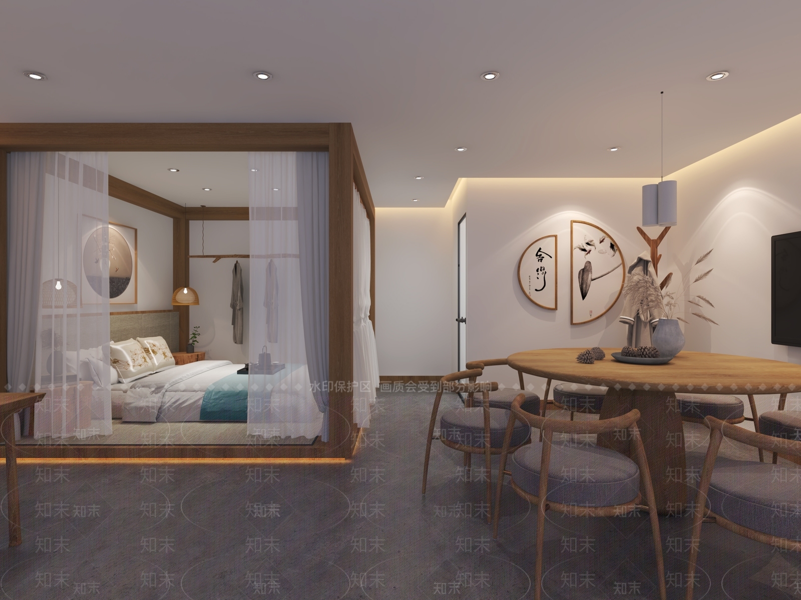 新中式民宿3D模型下载【ID:985190697】