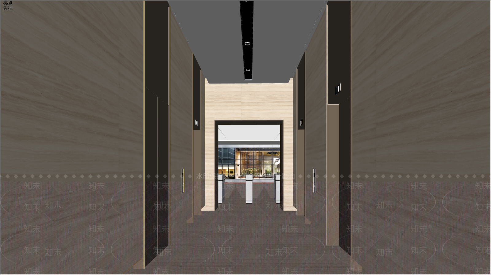 现代电梯厅SU模型下载【ID:885191586】