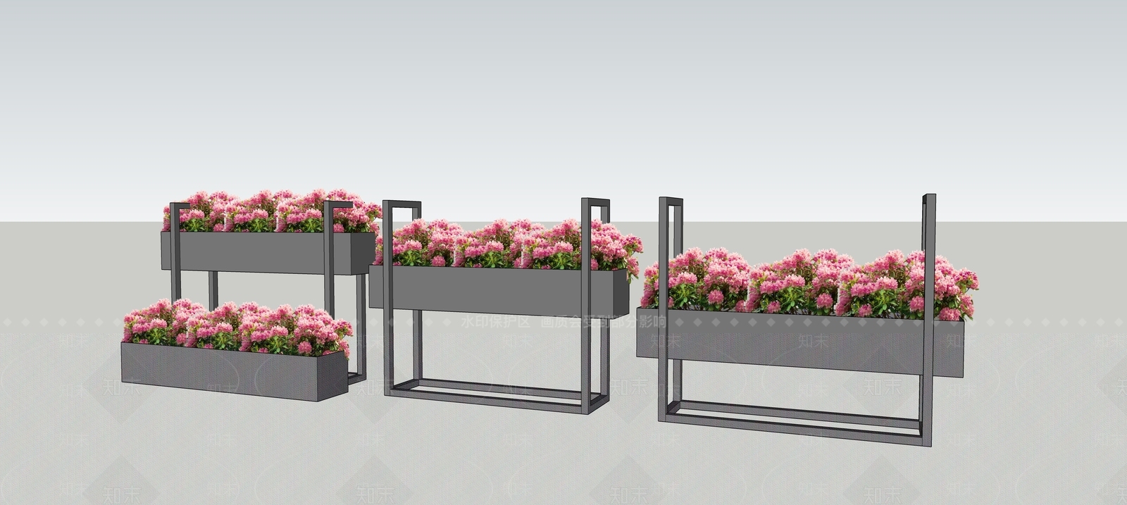 现代铁艺花架SU模型下载【ID:185194755】