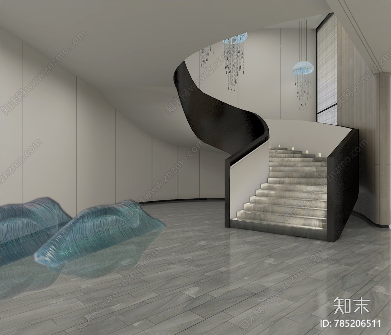 现代轻奢售楼中心cad施工图下载【ID:785206511】
