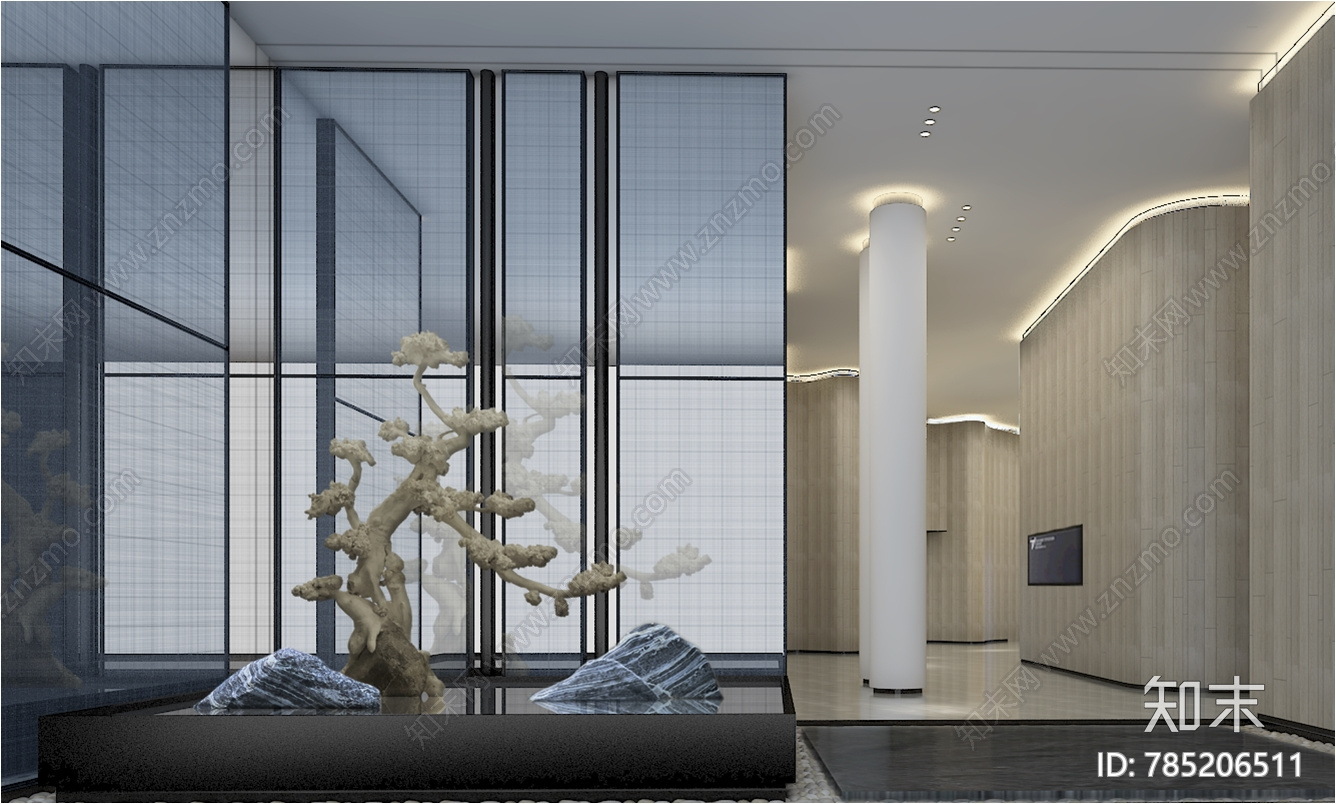 现代轻奢售楼中心cad施工图下载【ID:785206511】