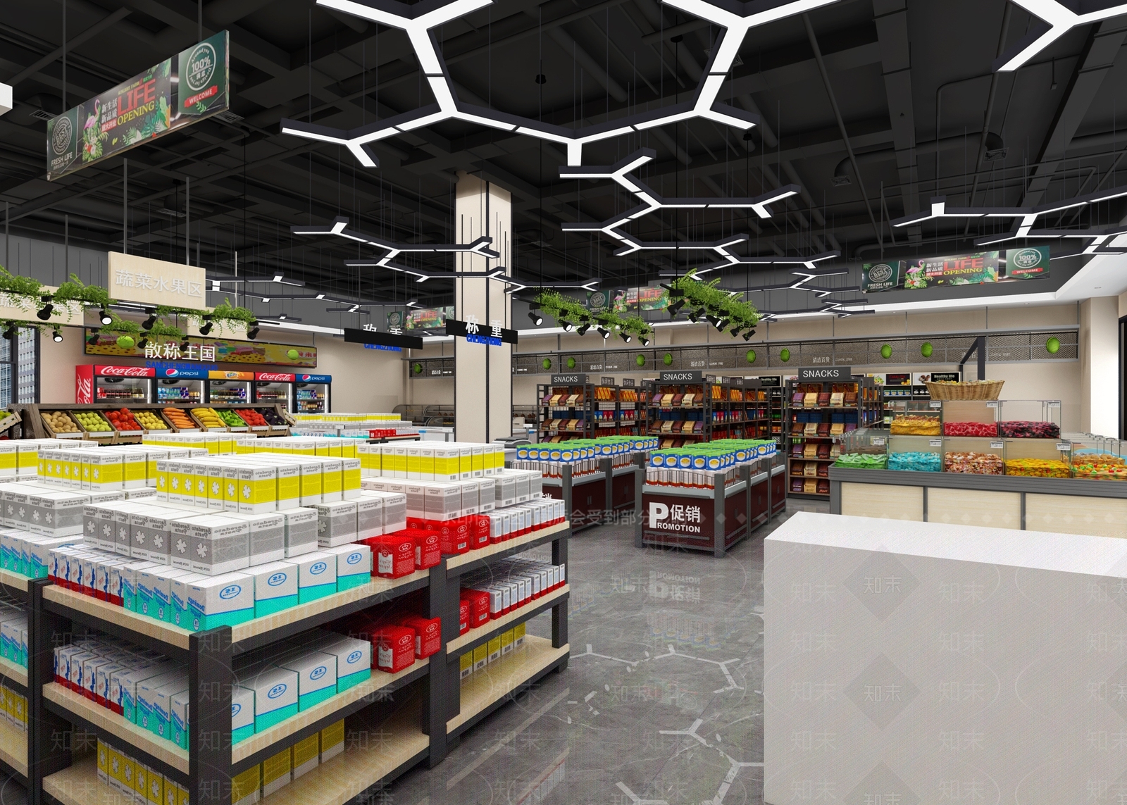 现代生活超市3D模型下载【ID:585218394】