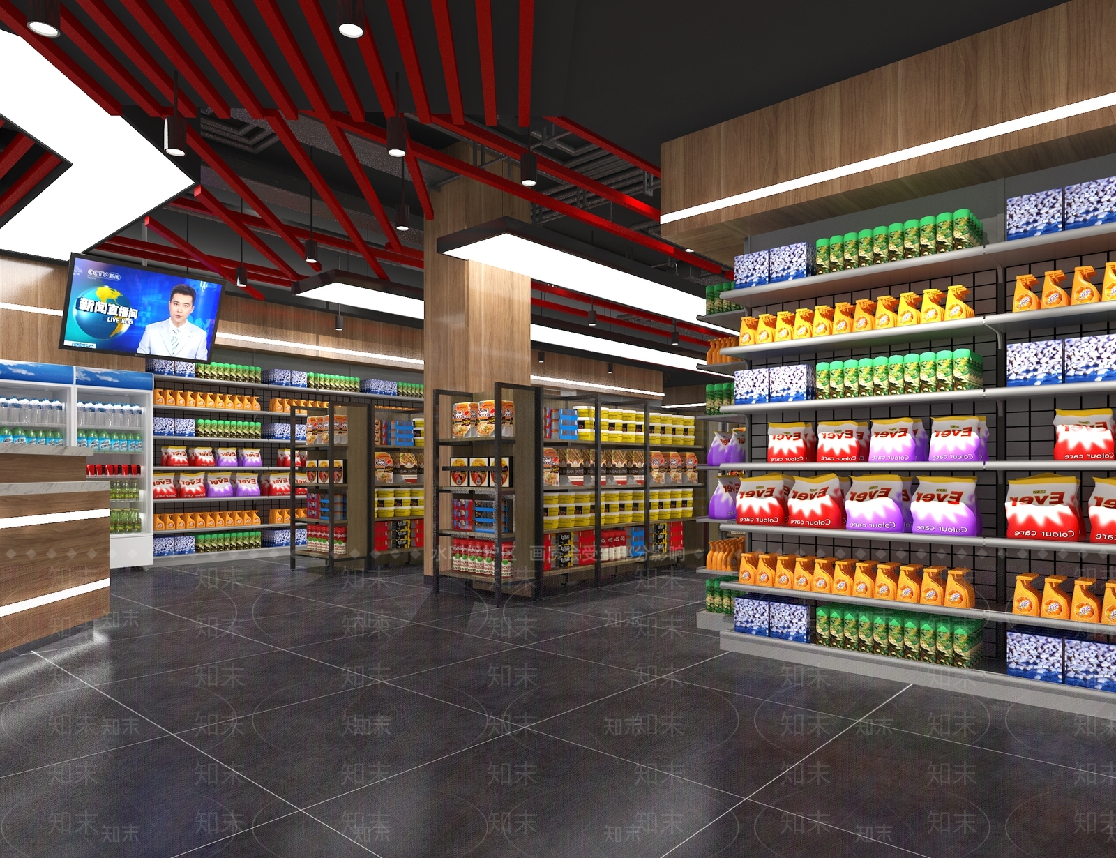 工业风超市3D模型下载【ID:585227323】