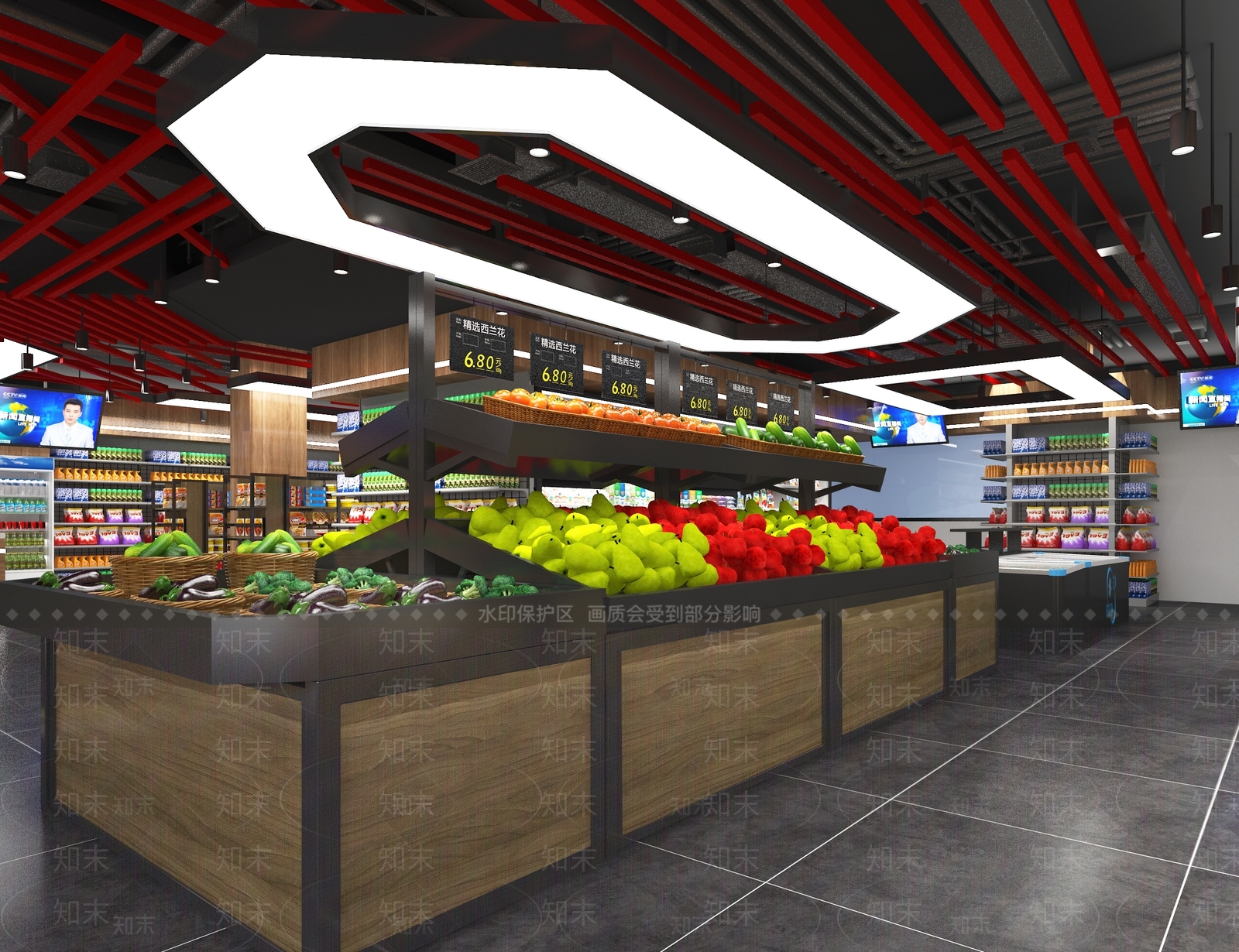 工业风超市3D模型下载【ID:585227323】