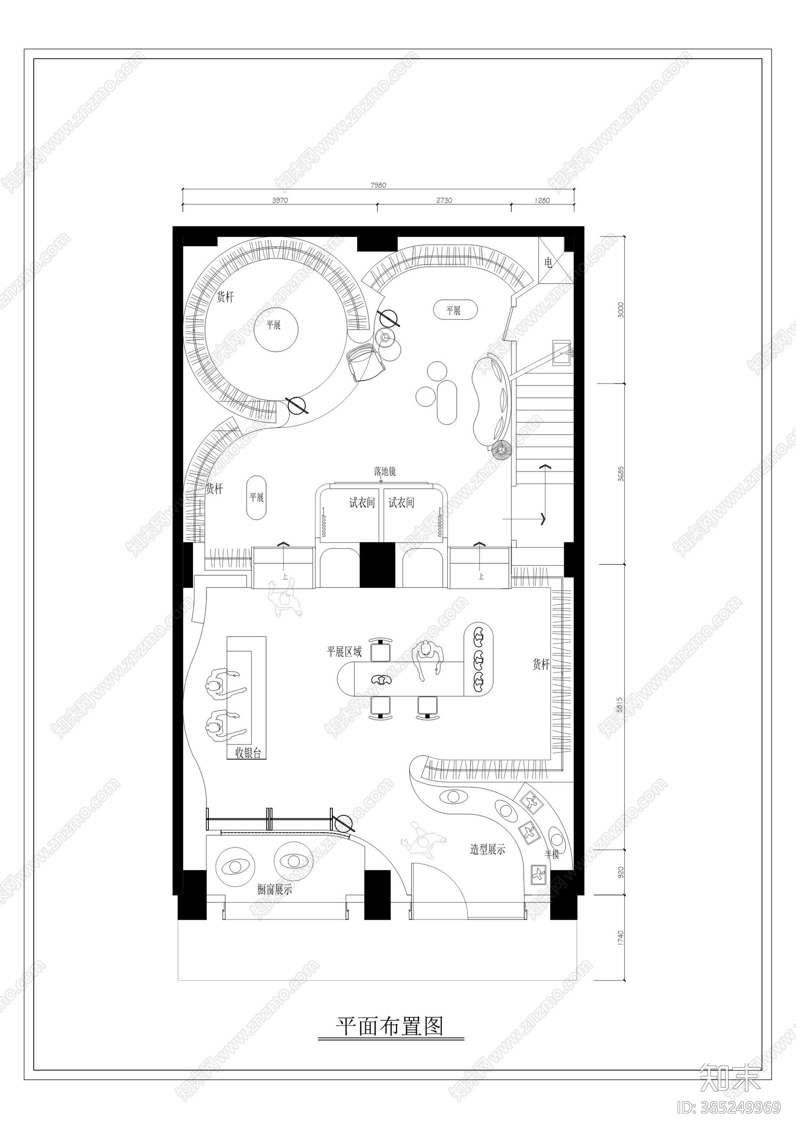 樱舍女装cad施工图下载【ID:385249969】