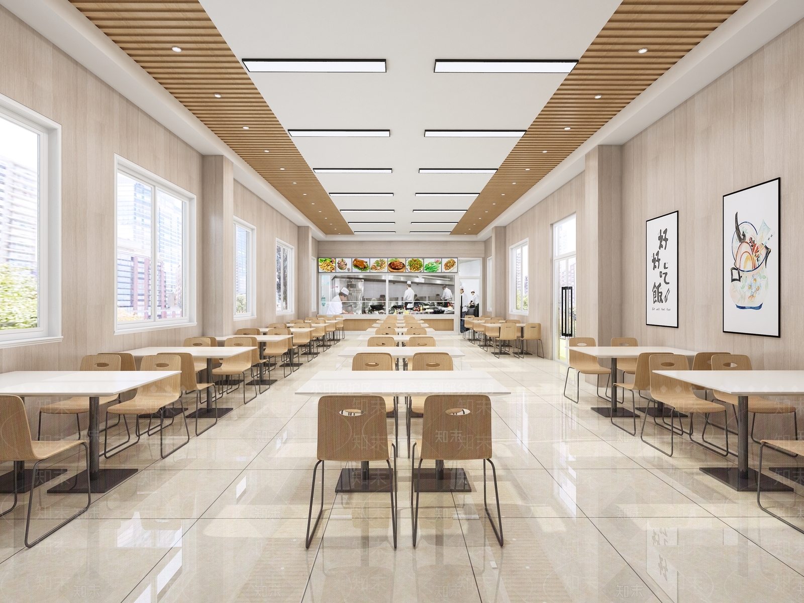 现代食堂3D模型下载【ID:785263759】