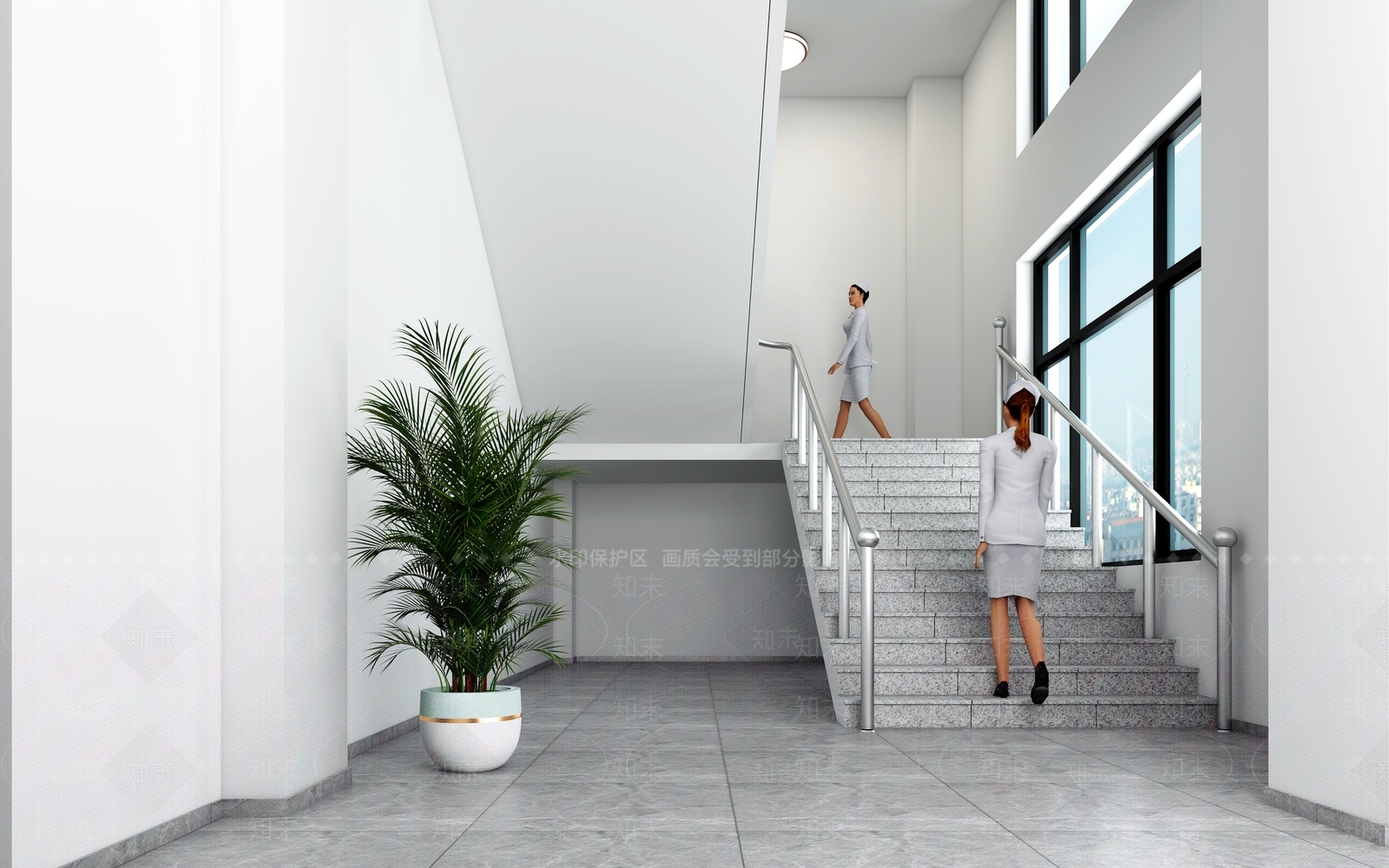 现代楼梯间3D模型下载【ID:985264615】