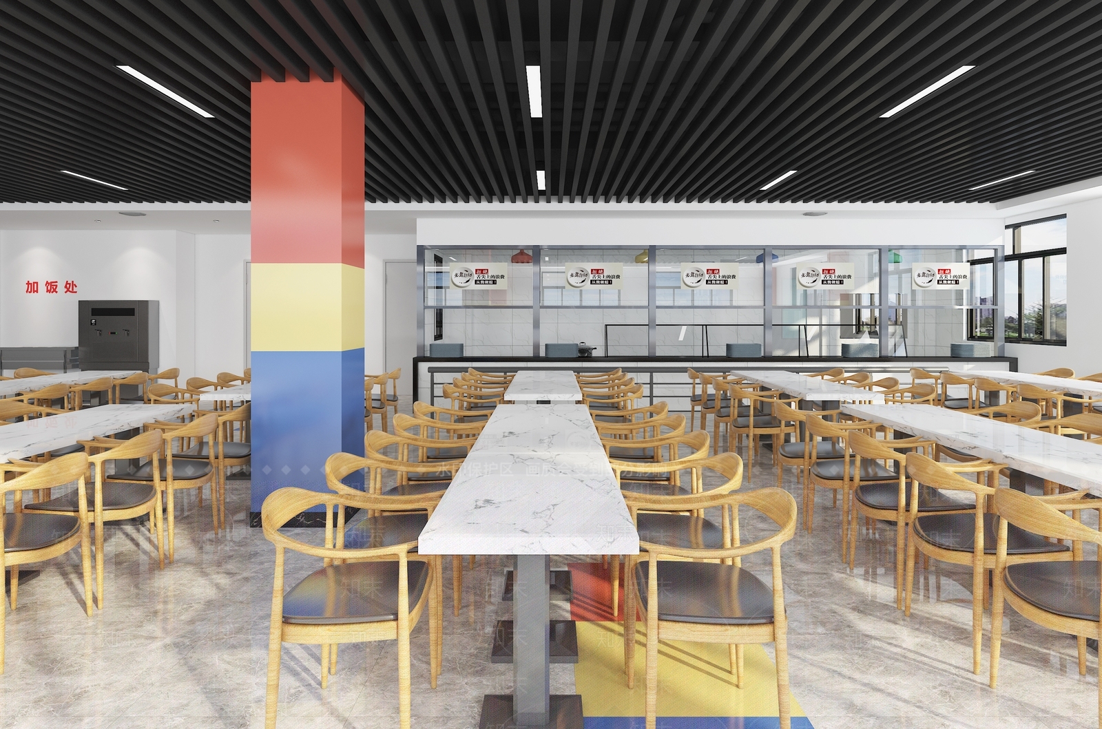 现代食堂餐厅3D模型下载【ID:785274768】